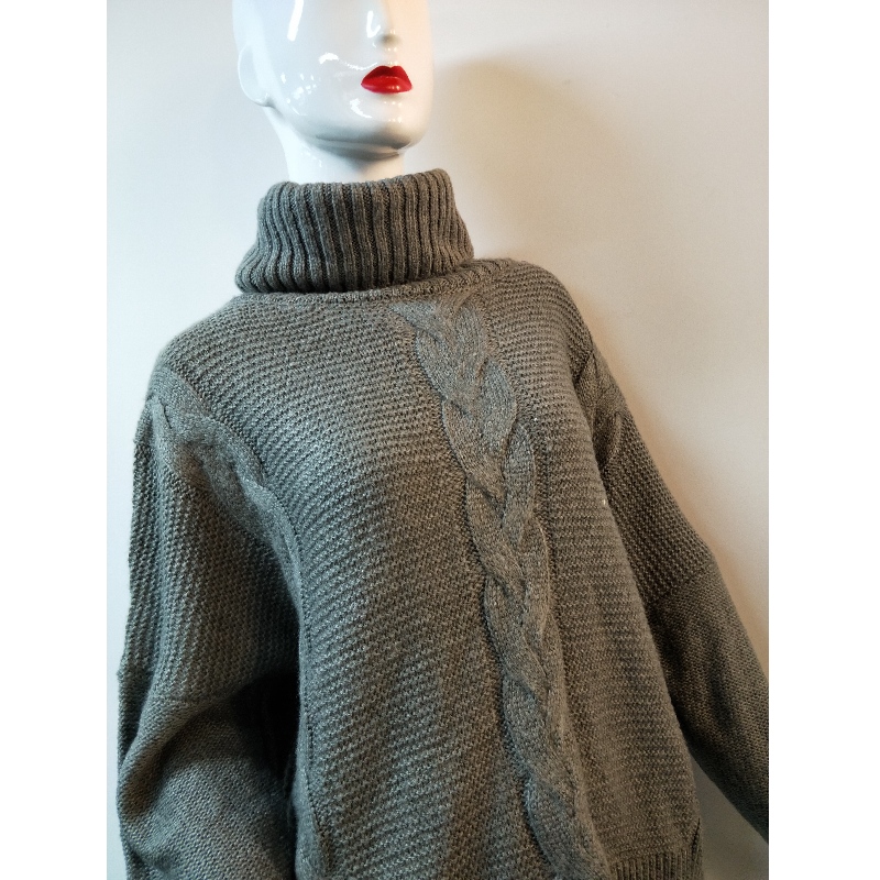 MAGLIONE COLLO ALTO CON COLLO GRIGIO RLWS0132F