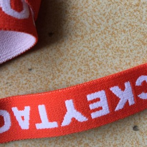 Elastico 9 # per reggiseno Cinturino elastico jacquard con logo personalizzato per la biancheria intima