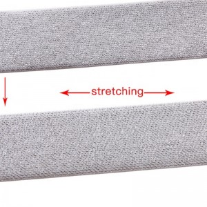 Fascia elastica metallica tessuta su misura a 1,8 pollici tessuta su misura da 1,8 pollici di scintillio dell'argento glassato di scintillio di buona qualità