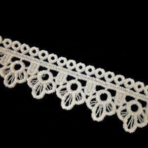 Pizzo di seta di alta qualità con bordi in pizzo di poliestere 2,1 cm Profilo di pizzo Guipure