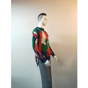 MAGLIONE CON SPACCHI LATERALI A CONTRASTO RLMS0022F