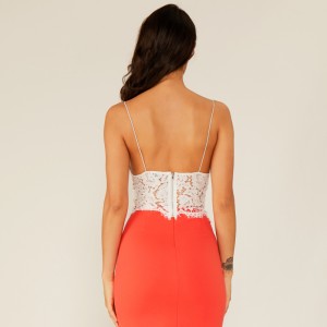 Canotta con volant in chiffon sexy casual da donna di alta qualità Deep V