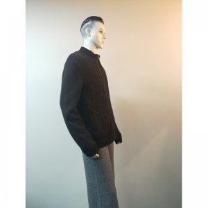 CAPPOTTO MAGLIONE NERO CON ZIP RLMS0072F