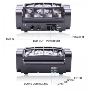 produzione professionale 8 * 10w 8 occhi ragno luce led luci dj