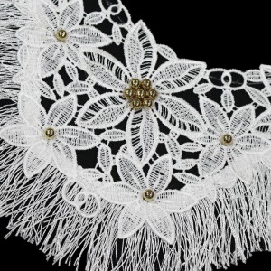 Ricamo all'uncinetto avanzato, scollatura applique scollo in pizzo donna