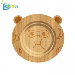 Piastra di aspirazione in bambù a prova di fuoriuscita di bambù organico al 100% Piastra di bambù non tossica sicura con aspirazione in silicone