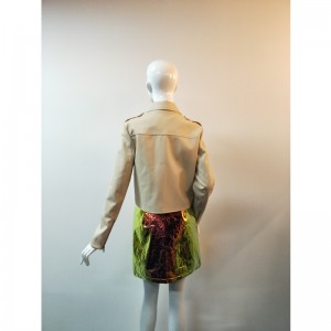 GIACCA BIKER IN PELLE KHAKI RLWPJ0026N