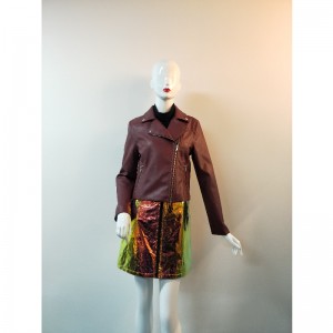 GIACCA BIKER PU BURGUNDY RLWPJ0027N