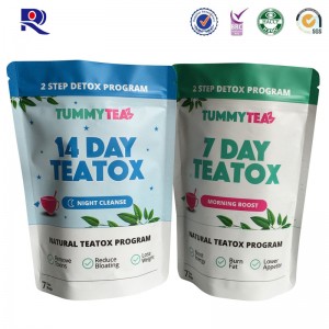 Confezione a supporto stampato e laminato con ziplock o cerniera recondibile