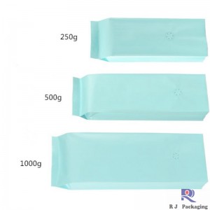 Commercio all'ingrosso di gomma laterale Valved Matte o carta patinata di alluminio Coffee Bag 250g 500g 1000g