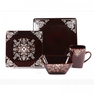 Set da pranzo etiope tradizionale in porcellana fine in ceramica economica