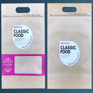 Borsa con cerniera per stampa personalizzata di alta qualità stampata per imballaggi alimentari con manico