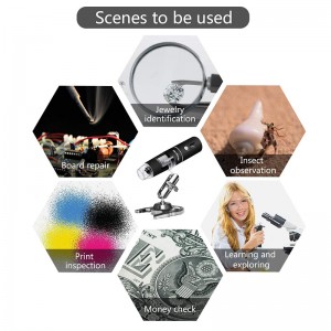 Microscopio digitale wireless da 50X a 1000X, telecamera per endoscopio con ingrandimento a 8 LED con custodia e supporto in metallo, compatibile con Android Windows 7 8 10 Linux Mac