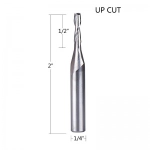 Frese a spirale con taglio alto diametro 1/8 di pollice, 1/4 pollici fresa in metallo duro integrale HRC55 con codolo 1/4 per taglio legno, intaglio
