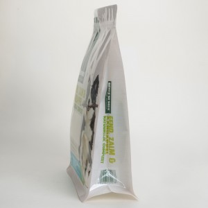1.5kg Borsa per imballaggio per alimenti per animali domestici Borsa a soffietto per alimenti con cerniera laterale Borsa per imballaggio con carne di pollo congelata laminata in plastica