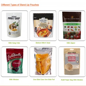 I fornitori della Cina stampati su misura in plastica stand up pouch, caramelle o zucchero o snack usano sacchetti con chiusura lampo in mylar, doypack per uso alimentare