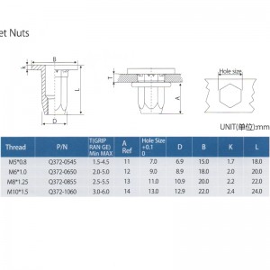 Dadi del ribattino delle parti di automobile