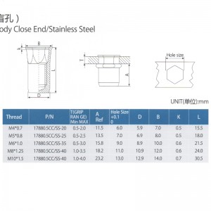 Ridurre l'estremità chiusa del corpo esagonale interno testa esagonale