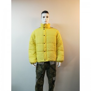 GIACCA PUFFER CON CAPPUCCIO GIALLO RLMPC0011