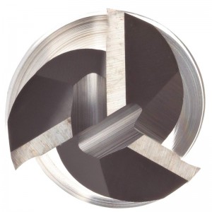 Fresa a punta quadrata in metallo duro, pollici, finitura non patinata (lucida), sgrossatura e finitura, elica a 30 gradi, 3 scanalature, lunghezza totale 3 \