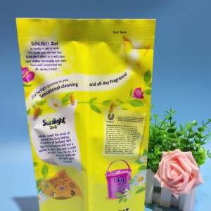 Stand up beccuccio in plastica detergente liquido sacchetto di sapone liquido / imballo detergente per bucato