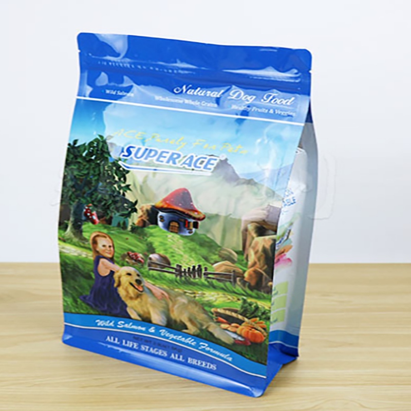 Sacchetto per alimenti per animali domestici con fondo piatto 10kg / sacchetto per alimenti in plastica per cani per gatti