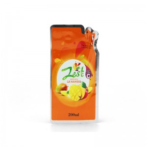 sacchetto di plastica di forma speciale irregolare per succo Sacchetti per beccuccio fustellati per imballo liquido