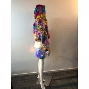 CAPPOTTO IN PELLICCIA COLORATA DA DONNA RLWF0006