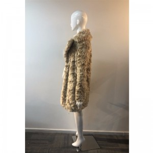 CAPPOTTO LUNGO IN PELLICCIA BEIGE DONNA RLWF0008