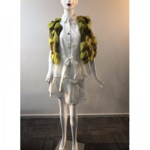 GILET IN PELLICCIA DOPPIO COLORE DONNA RLWF0010