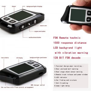 grabber codice auto con due trasmettitori LCD FSK allarme auto remoto 500m