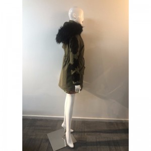 CAPPOTTO CON CAPPUCCIO KHAKI DA DONNA RLWPC0047