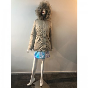 CAPPOTTO CON CAPPUCCIO CHAMPAGNE DONNA RLWPC0059