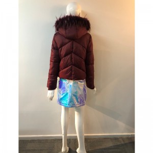 CAPPOTTO CON CAPPUCCIO BURGUNDY DA DONNA RLWPC0066