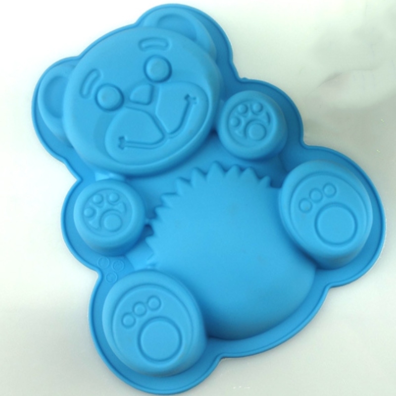 Stampo per torte in silicone a forma di orsetto singolo stampo per torte rosa di grandi dimensioni singolo foro grande fiore piastra di cottura strumento di cottura fai da te
