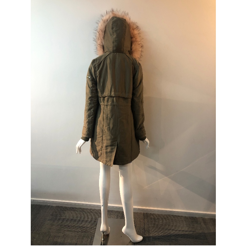 CAPPOTTO CON CAPPUCCIO KHAKI DA DONNA RLWPC0074