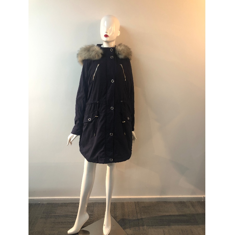 CAPPOTTO CON CAPPUCCIO NERO DONNA RLWPC0076