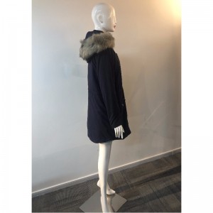 CAPPOTTO CON CAPPUCCIO NERO DONNA RLWPC0076