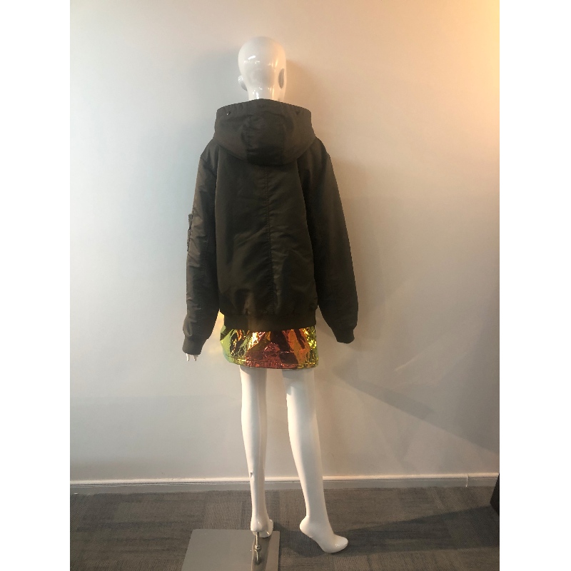 CAPPOTTO CON CAPPUCCIO KHAKI DA DONNA RLWPC0078