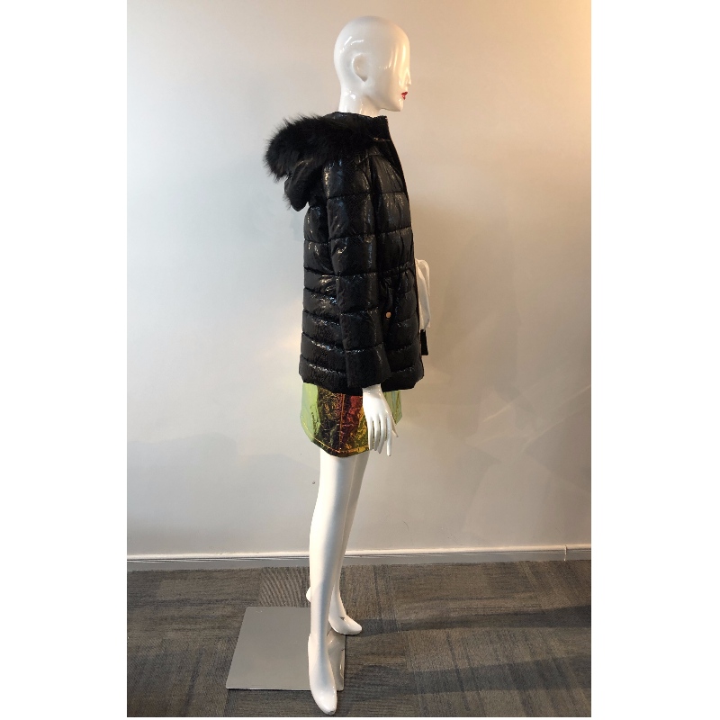 CAPPOTTO LUCIDO DONNA IN PUFFER NERO RLWPC0082