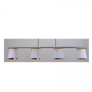 lampada a sospensione con paralume in tessuto, paralume bianco interno oro