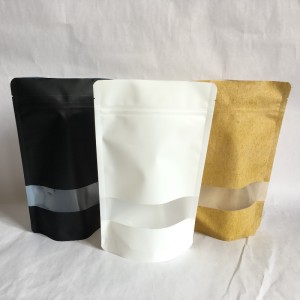 Busta riciclabile con cerniera alta in PET / PE per confezione di alimenti con finestra