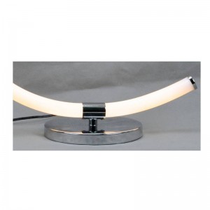 Lampada da tavolo a LED con tubo in acrilico a forma di C.