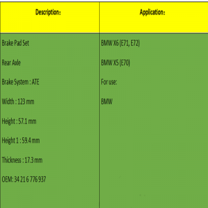 Pastiglie freno (OE: 34 21 6 776 937)