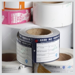 Etichette per alte temperature con barra in acciaio con saturazione del colore eccellente