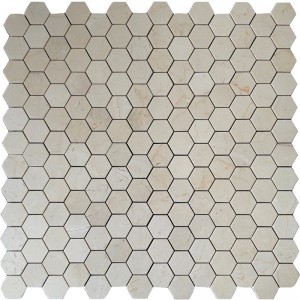 Emperador Light 1x1 Square Mosaic Tile Lucido