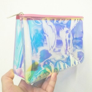 Borsa con cerniera olografica in PVC