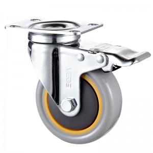 Medium Duty: alloggiamento cromato con ruota in TPE arancione2