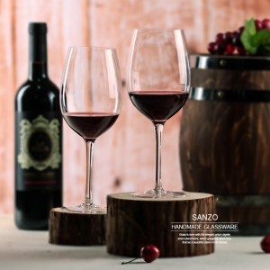 Bicchiere da vino fluttuante in acrilico SANZO Bicchieri senza stelo dipinti a mano Coppa smerigliata Decalcomania soffiata a mano