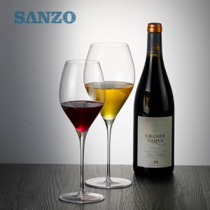 Bicchieri da vino rosso nero SANZO Bicchieri con gambo in cristallo senza piombo realizzati a mano senza piombo Diamante